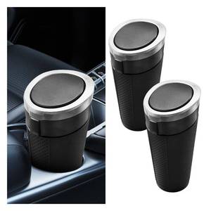 lot 12256 image: GAOLAOSY Car Trash Can Bin with Lid, Leakproof Automotive Side Door Garbage Can, Mini Vehicle Cup Holder Trash Bin, Portable Auto Organizers and Storage Accessories for Car, Home, Office (2PCSSilver)