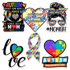 lot 12261 image: Pack 12 Pcs Autism Awareness Sticker for Laptops Car Window Hard Hats Vehicle Helmets Motorcycle Computers Water Bottles Bumper Stickers Waterproof Vinyl Decals Laptop Accessories
