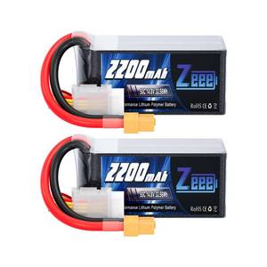 lot 12263 image: Zeee 4S 2200mAh Shorty Lipo Battery 50C 14.8V Soft Pack RC Battery with XT60 Connector for RC Car Truck RC Boat Airplane Helicopter Drone FPV UAV RC Hobby (2 Pack)