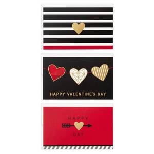 lot 12273 image: Hallmark Mini Valentines Day Cards Assortment, 18 Cards with Envelopes (Foil Hearts) Galentines Day Cards Pack