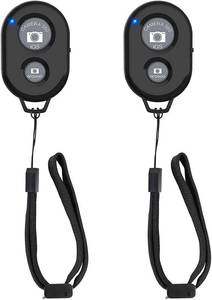 lot 12326 image: Wireless Camera Remote Shutter for Smartphones (2 Pack), zttopo Wireless Phone Camera Remote Control Compatible with iPhoneAndroid Cell Phone - Create Amazing Photos and Selfies, Wrist Strap Included