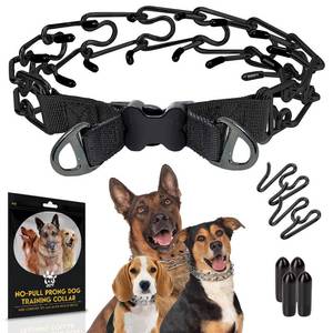 lot 12355 image: PetJett Prong Collar for Dogs - Choke Collar for Dogs, Pinch Collar for Dog Adjustable Dog Training Collar for Small Medium Large Breed - No Pull Safety Stainless Steel Metal Choker Chain Walking Tool
