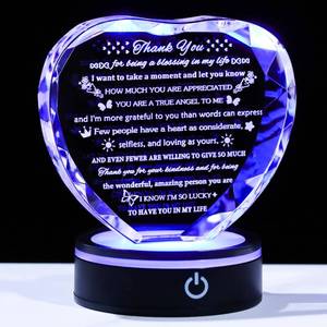 lot 12434 image: YWHL Thank You Gifts for Women Men Friends Mom with Colorful Light Base, Inspirational Appreciation Gifts Crystal Heart Keepsake Plaque Present Appreciation Gift for Coworker Nurse Teacher Boss Family