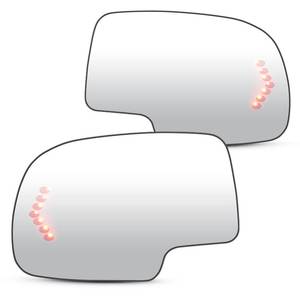 lot 17099 image: Left and Right Side Heated Mirror Glass with Turn Signal fit for 2003-2006 Cadillac Escalade ESV EXT Chevy Avalanche Silverado Suburban Tahoe for GMC Sierra Yukon Classic 1500 2500 3500 HD 2 PIN and 4 PIN