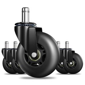 lot 17105 image: RidRed Office Chair Wheels Replacement Heavy Duty 3 Inch Roller Blade Wheels for Carpet Hardwood Floors,Support 650 LB, Noise Free, Fits 98percent Chair, for All Floor, Set of 5 (Black)