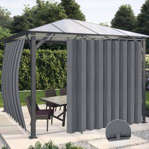 lot 17113 image: OutdoorLines Waterproof Outdoor Curtains for Patio - Windproof Tab Top Gazebo Curtain Panels - Privacy Sun Blocking Outside Curtain Set for Porch, Pergola and Cabana 110 x 84 inch, Gray, 2 Panels