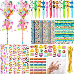 lot 17136 image: 24Pack Giant Lollipop Return Gifts for Birthday Party, Giant Lollipop with Pencils, Stickers, Erasers, 4-in-1 Pen, for Classroom School Exchange Party Supplies