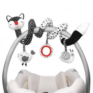 lot 18249 image: XIXILAND Baby Spiral Plush Toys, Black and White Baby Car Seat Toys, High Contrast Infant Newborn Toy 0-6 Months for Stroller Crib Mobile, Sensory Toy Best Gift for 0 3 6 9 12 Months Boys Girls