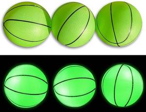 lot 18255 image: Toys 3 Pack Inflatable Glow in The Dark Mini Basketballs Includes Pump and Needle Magic Shot Pro Mini Hoop Basketballs (Glow in The Dark, 3pack)