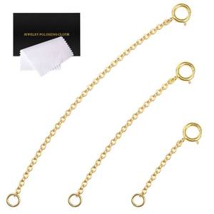 lot 18263 image: Gold Necklace Extenders 14k Extender Chain 925 Sterling Silver Extension Bracelet Chain Extenders for Necklaces 3 Pcs (1 2 3 Inch)(Gold)