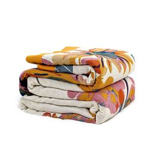 lot 19457 image: Vksucss Throw Blankets for Bed Couch Cotton Boho Throw Blanket Quilt King Blanket,Soft Gauze Butterfly and Floral Doubel Side Embroidery 90x108in Bed Muslin Cozy King Blanketin