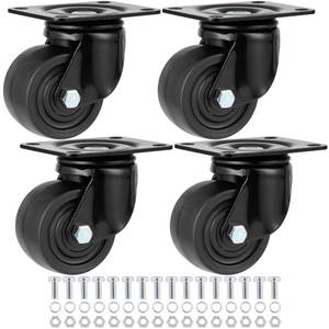 lot 19458 image: Finnhomy 3 Inch Caster Wheels Set of 4 Heavy Duty Low Profile Plate Swivel Casters Premium Solid Nylon Wheels 4,400 Lbs Anti-wear Furniture Casters Extra-Wide Smooth for Industrial Workbench Black