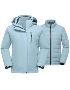lot 19460 image: wantdo Womenfts Interchange Skiing Jacket 3-in-1 Winter Snoe Coat windproof Anorak Light Blue S