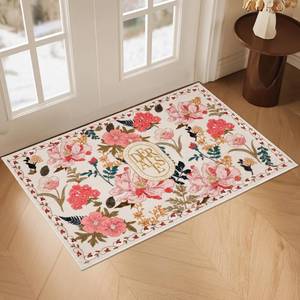lot 19461 image: ROTTOGOON Indoor Entrance2ftx3ft Machine Washable Soft Floral Rug with Rubber Backing Stain Resistant Non-Slip Low-Pile Rugs for Entryway, Kitchen, Front Door Indoor Entrance, Entry, Kids Room