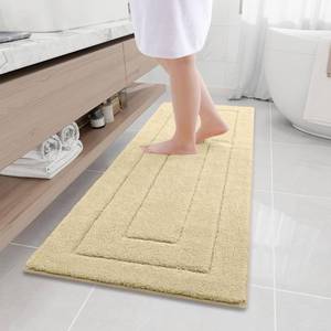 lot 19464 image: Buganda Bathroom Rugs, 59 x 20in, Soft and Absorbent Microfiber Bath Rugs, Non-Slip Shaggy Shower Carpet, Machine Wash Dry Bath Mats for Bathroom Floor, Tub and Shower, Beigein