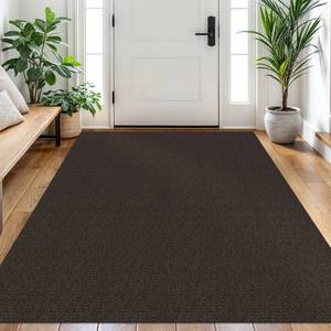 lot 19480 image: EARTHALL Washable Area Rug 4x6 Ft Non Slip Rugs for Entryway Braided Rubber Backed Bedroom Carpet Cotton Entry Rug Woven Floor Carpets for Bedroom Dining Room Living Room, TaupeCoffee