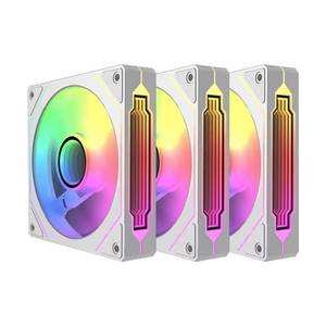 lot 19483 image: Jungle Leopard Prism4 Pro X3 120mm ARGB Case Fans,Infinity Mirror RGB Light Effect 5V 3PIN Motherboard Light Sync 8001800RPM PWM PC Fan Suitable for Computer Case(Triple Pack White)