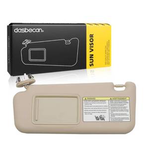 lot 19507 image: Dasbecan Front Left Driver Side Sun Visor with Vanity Light Compatible with Toyota RAV4 2006-2013 Replace 74320-42501-B3 (Beige)