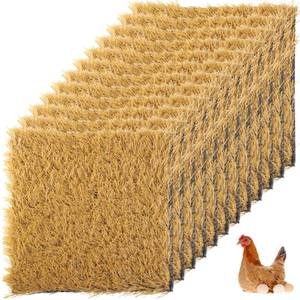 lot 19516 image: 12 Pack Chicken Nesting Pads, 12�x12� Artificial Turf Mats for Nesting Box, Washable Coop Bedding for Hens and Small Pets