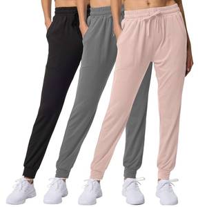 lot 20008 image: Real Essentials 3 Pack Womenfts Lounge Joggers Sweatpants with Pockets Yoga Running Athletic Workout, Set 15, XXL, Pack of 3