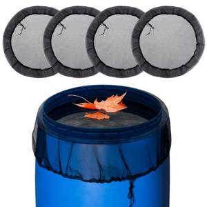 lot 20070 image: Mesh Cover for Rain Barrels - 4pcs 39in Rain Barrel Netting with Drawstring, Water Collection Buckets Tank Protector Screen for Preventing Fallen Leaves in Outdoor Garden Eaves
