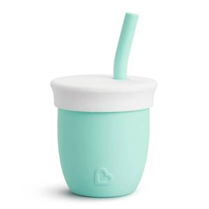 lot 20458 image: Munchkin Straw Cup with Removable Lid, for Babies and Toddlers 6 Months and Up, 4 Ounce, Silicone, Mint