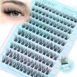 lot 20482 image: Zegaine Self Adhesive Eyelashes Natural Self Adhesive Lash Clusters Wispy Pre Glued Lashes Natural Look Cluster Eyelash Extensions C-Curly Glueless Lash Clusters Reusable No Glue Needed 10-16MM 120Pcs (case cracked)