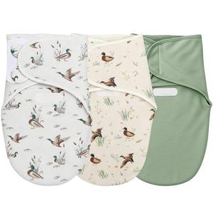 lot 20487 image: Oudain 3 Pcs Mallard Duck Swaddles for Newborns Organic Cotton Adjustable Swaddles 0-3 Months Newborn Gift Breathable Soft Nursery Swaddling Blankets for Baby Boy Girl