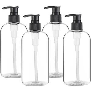 lot 20488 image: Empty Plastic Pump Bottles Dispenser  2 Pack 16oz500ml Portable Clear BPA-Free Cylinder Shampoo Lotion Hand Pump Bottle Durable Refillable Containers