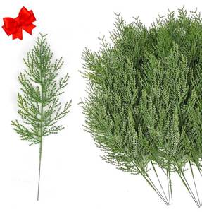 lot 20496 image: 7Queen 30pcs Evergreen Fake Pine Needles Picks, Artificial Pine Branches for Christmas Tree Filler, Christmas Greenery Stems DIY Accessories for Wreath Making Supplies Holiday Decor (30)