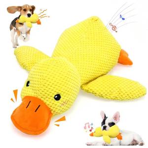 lot 20500 image: VOXGET Calming Duck Toy for Dogs, 2026 New Interactive Crinkle Toy with Quack Sound for Dogs Teeth, Soft Stuffed Plush Mellow Calming Duck Pillow for Puppy Keep Busy -Yellow, 9.8x8.6in(S) (tear in beak)in