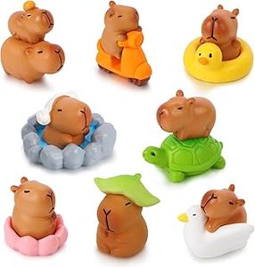 lot 6391 image: Mini Capybara Figurine Set - 13 Pieces