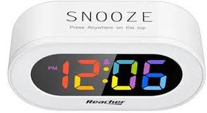 lot 12219 image: Reacher N188 Digital Alarm Clock - White