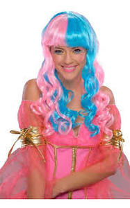 lot 12336 image: Blue and Pink Cotton Candy Colored Costume Wig