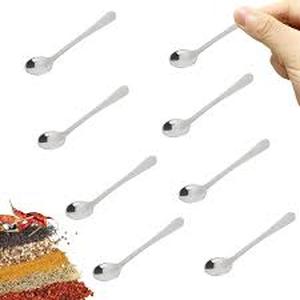 lot 12422 image: Set of 6 Stainless Tiny Spoons 7.5cm