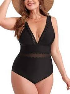 lot 12423 image: Cupshe Women�s One Piece SwimSuit XL Black