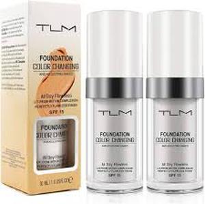 lot 12427 image: TLM Color Changing Foundation SPF 15 With Two Brushes And Two Beauty Blenders