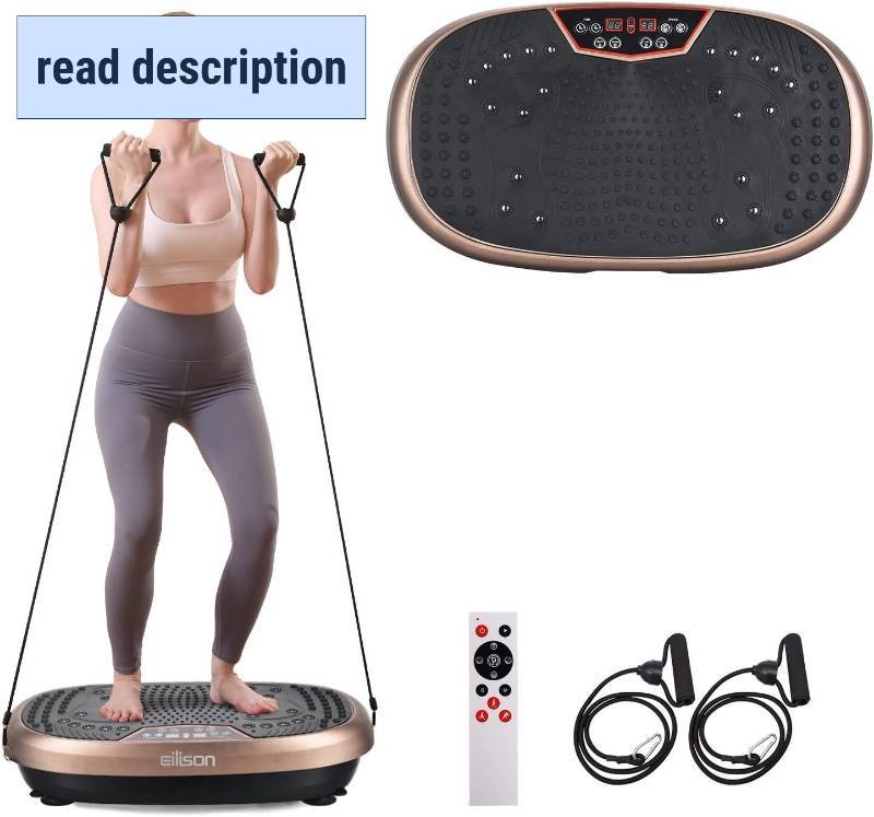 lot 101416 image: Retails for $151 EILISON FitMaxx 3D XL Vibration Plate Exercise Machine - Whole Body Workout Vibration Platform wLoop Bands - Lymphatic Drainage Machine for Weight Loss, Shaping, Wellness, Recovery