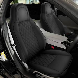 lot 131262 image: Retails for $152 GIANT PANDA Front Car Seat Covers Customized Fit 2005-2013 Chevy Chevrolet Corvette C6 Standard Seats, Leather, Black