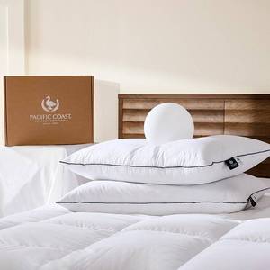 lot 231355 image: Pacific Coast Premium Goose Feather & Down Bed Pillows King Size 2-Pack, Hotel Quality Collection, Medium Support for Side & Back Sleepers