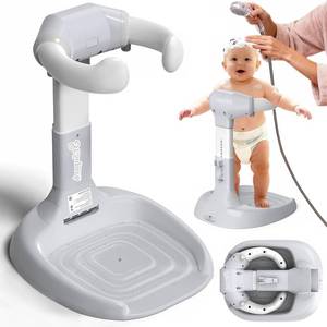 lot 231356 image: Foldable Baby Shower Stand, Toddler Shower Stand with Anti-Slip Base & Anti-Pinch Silicone, Baby Shower Standing Support 6-36 Months,Baby Stand Up Shower Soporte para Ba era de Beb  (Grey)