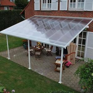 lot 231367 image: NIANXINN Polycarbonate Panel Roofing Sheets, Clear Acrylic Plastic Sheet, Roof Cladding, Greenhouse Shed Canopy, UV Protection Rainproof Outdoor Awning Covers, Glass Replacement, Easy Cut (2 Sheets, approx. 36 x 28 in.)