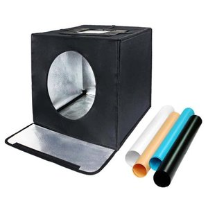 lot 331058 image: LS Photography 17-Inch Photo Studio Shooting Tent Box Kit with LED Lighting, Color Backdrops, WMT2185
