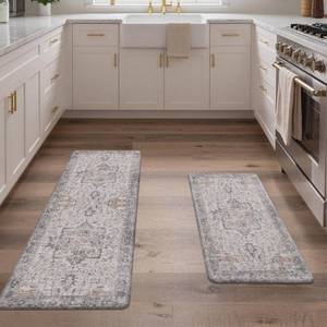 lot 431228 image: GENIMO Kitchen Mats for Floor 2PCs, Washable Anti Fatigue Mat for Cushioned, 17.3x4717.3x30, Waterproof Kitchen Rugs, Non Slip Comfort Standing Mat Rug for Home, Sink, Laundry, Soft Rose Taupe