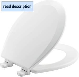 lot 431249 image: BEMIS 500EC 390 Toilet Seat with Easy Clean & Change Hinges, 1 Pack Round, Cotton White