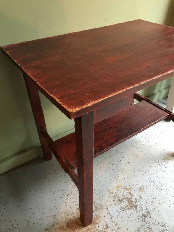 lot 2300 image: Rustic Antique wood tabledesk.   No drawer