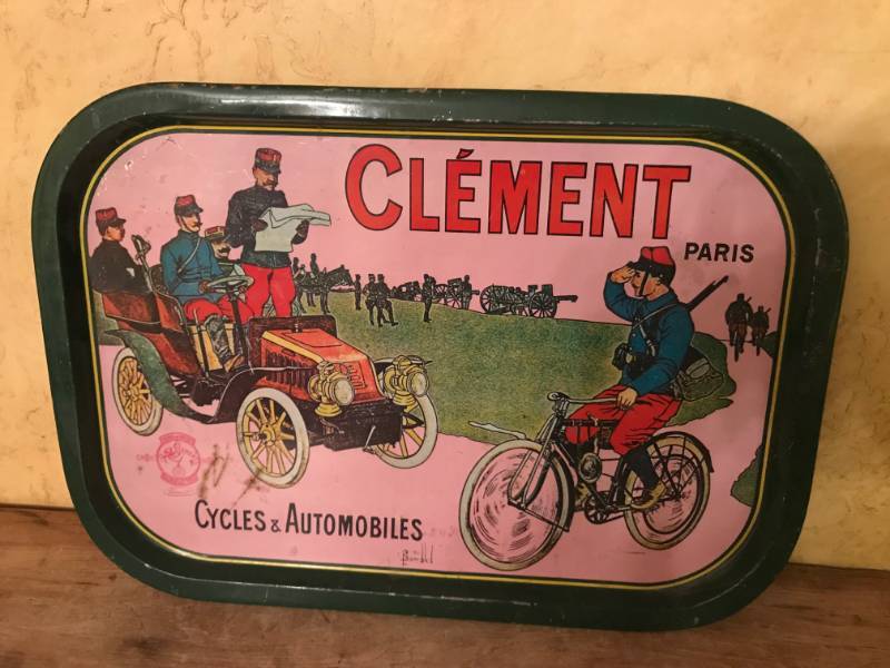 lot 2334 image: Vintage tin tray Clement Cycles and Automobiles