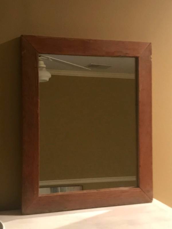 lot 2545 image: Antique Wood framed mirror