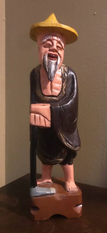 lot 2569 image: Colorful Asian Carved Wiseman