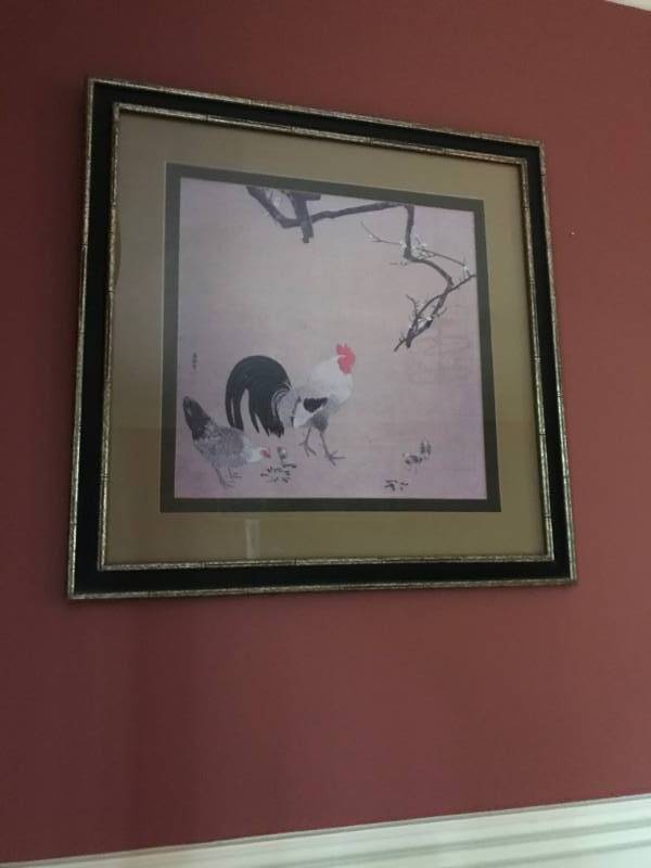 lot 2575 image: Asian Rooster Wall Art